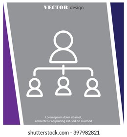Web line icon. Management, group of people