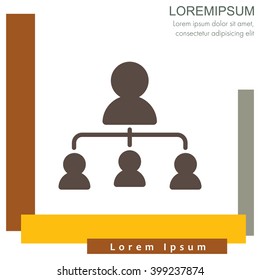 Web line icon. Management, group of people