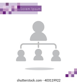 Web line icon. Management, group of people