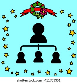 Web line icon. Management, group of people