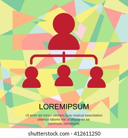 Web line icon. Management, group of people