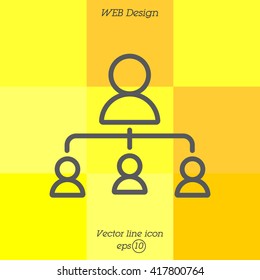 Web line icon. Management, group of people
