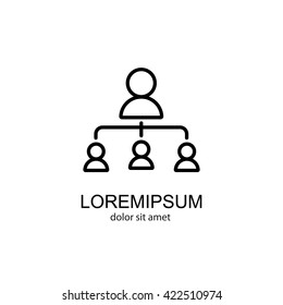 Web line icon. Management, group of people
