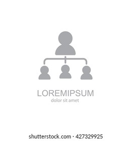 Web line icon. Management, group of people