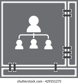 Web line icon. Management, group of people