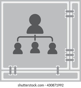 Web line icon. Management, group of people