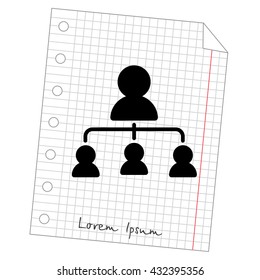 Web line icon. Management, group of people