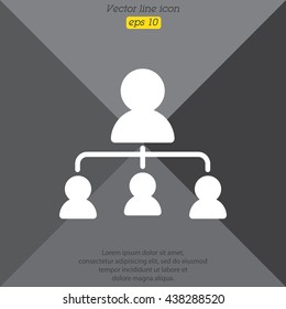 Web line icon. Management, group of people