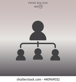 Web line icon. Management, group of people