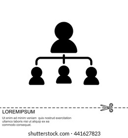 Web line icon. Management, group of people