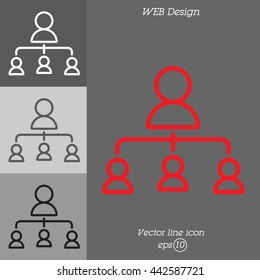 Web line icon. Management, group of people