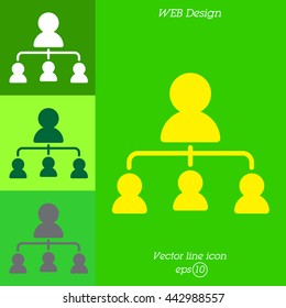 Web line icon. Management, group of people