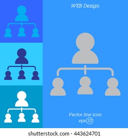 Web line icon. Management, group of people