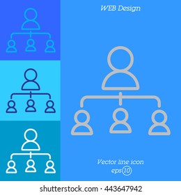 Web line icon. Management, group of people