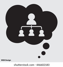 Web line icon. Management, group of people