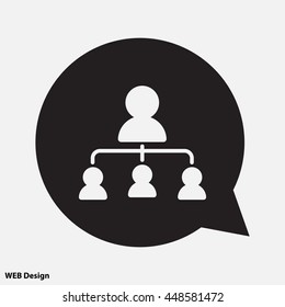Web line icon. Management, group of people