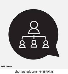 Web line icon. Management, group of people