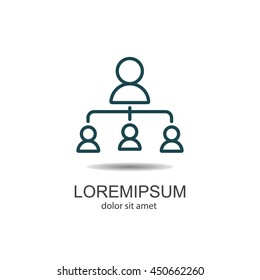 Web line icon. Management, group of people