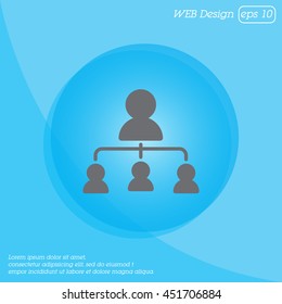 Web line icon. Management, group of people