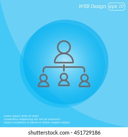 Web line icon. Management, group of people