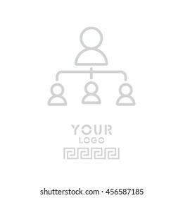 Web line icon. Management, group of people