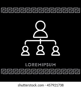 Web line icon. Management, group of people