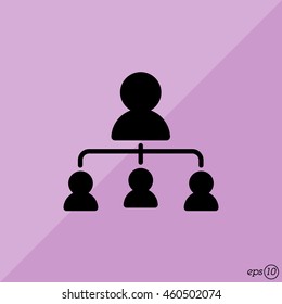 Web line icon. Management, group of people