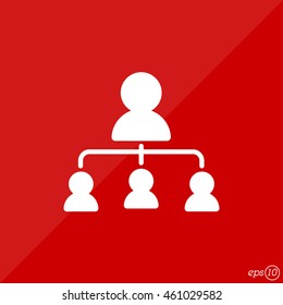 Web line icon. Management, group of people