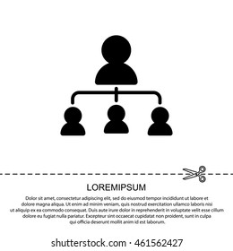 Web line icon. Management, group of people