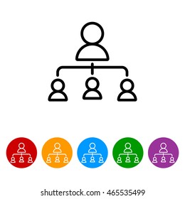 Web line icon. Management, group of people
