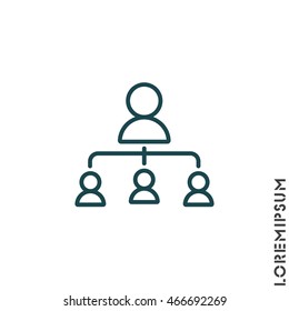 Web line icon. Management, group of people