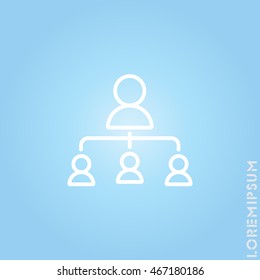 Web line icon. Management, group of people