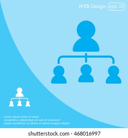 Web line icon. Management, group of people