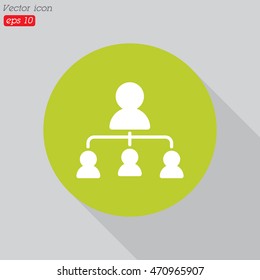 Web line icon. Management, group of people