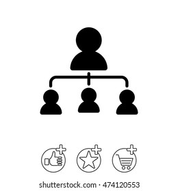 Web line icon. Management, group of people