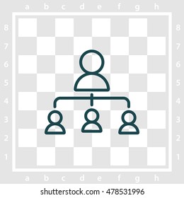 Web line icon. Management, group of people