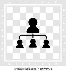 Web line icon. Management, group of people