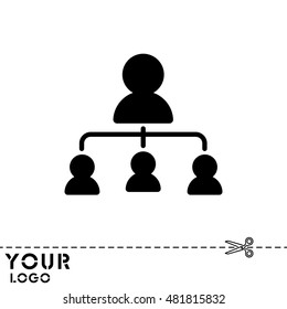 Web line icon. Management, group of people