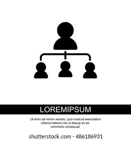 Web line icon. Management, group of people