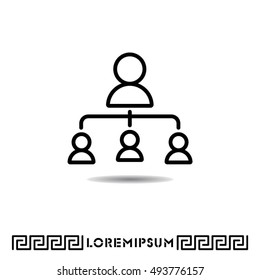 Web line icon. Management, group of people