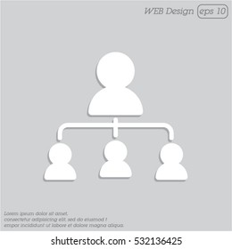Web line icon. Management, group of people