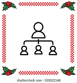 Web line icon. Management, group of people