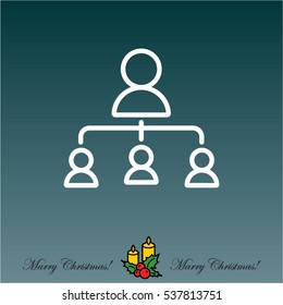 Web line icon. Management, group of people