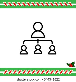 Web line icon. Management, group of people