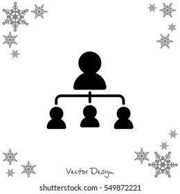 Web line icon. Management, group of people