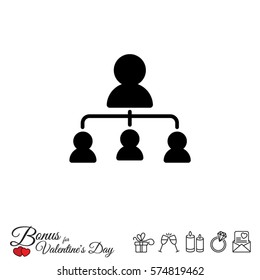 Web line icon. Management, group of people