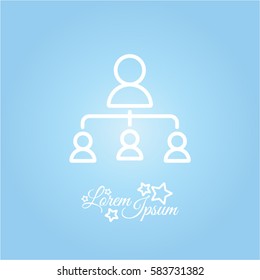 Web line icon. Management, group of people