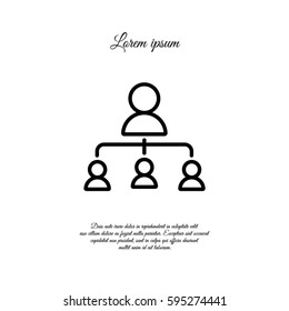 Web line icon. Management, group of people