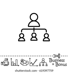 Web line icon. Management, group of people