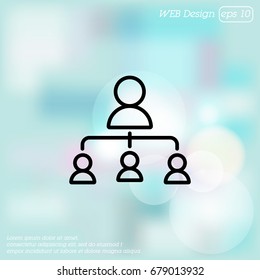 Web line icon. Management, group of people